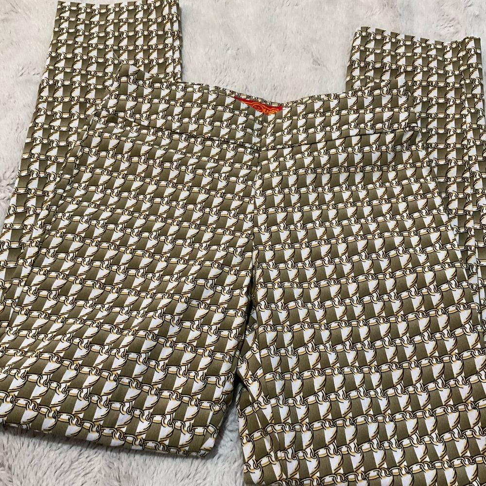 Krazy Larry Stylish Gold Chain Link Patterned Pants